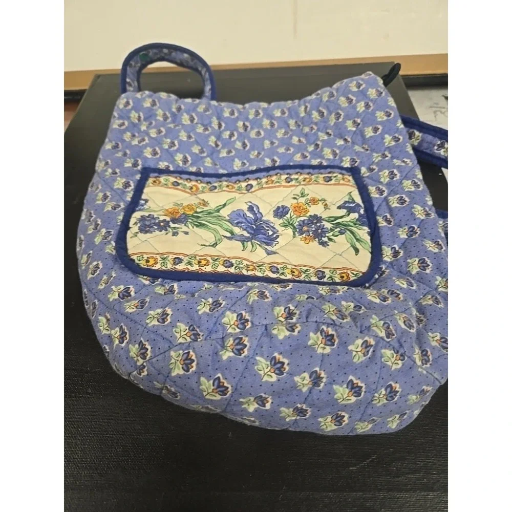 Vntg Floral  Backpack Blue